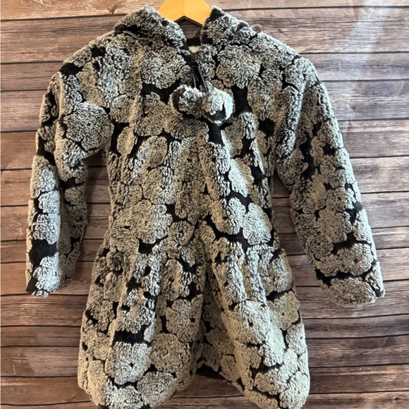 Black and Gray Quilted Cape with Hood